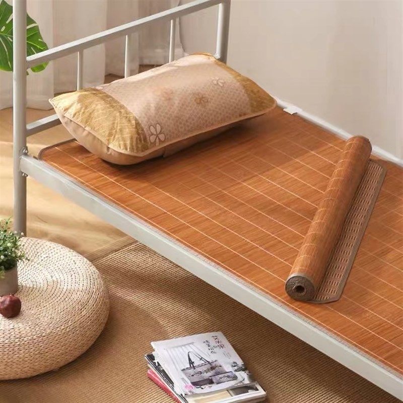 夏大学生宿舍上下铺碳化单人凉席双面两用可折叠空调竹席90cm/1米,床上用品,竹席,淘宝优惠券,粉丝福利购,淘宝优惠卷