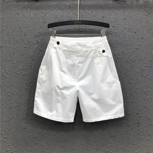 薄款 短裤 休闲五分裤 港味松紧腰宽松显瘦直筒裤 女士潮2021新款 夏季