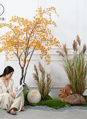 米粒独家仿真枫树造景高级仿生绿植树室内大树景观假树装饰树