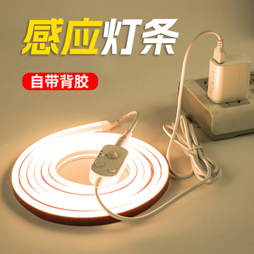 感应灯带灯条床头氛围体过道卧室插电式书柜床边