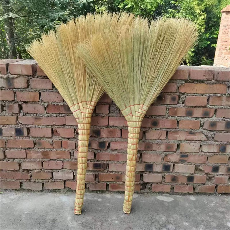 新款加宽加厚扫把 纯手工制作 金丝苗高粱苗笤帚 家用老式扫把