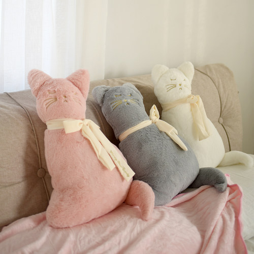爱猫咪小新风抱枕靠枕毛毯二合一床头靠垫家居卧室沙发装饰
