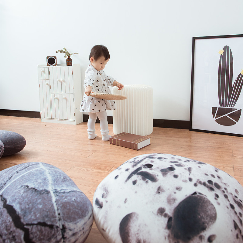 趋然 幼儿园仿真石头抱枕鹅卵石靠枕儿童坐墩懒沙发民宿布展