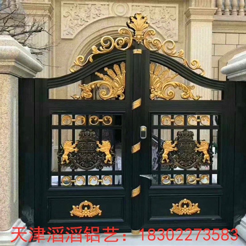 天津铝艺大门铸铝大门铝艺门铸铝门铁艺门别墅大门庭院门天津门