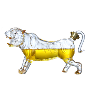 加厚泡酒玻璃瓶密封老虎酒瓶虎王木盒空瓶生肖动物空酒瓶高档