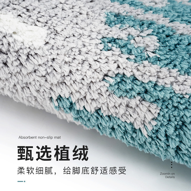 浴室防滑垫家用卫生间门口吸水速干地垫长毛厕所耐脏地毯易洗
