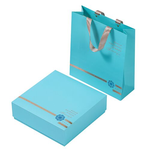蓝色礼盒燕窝包装盒礼品盒通用礼盒纸盒内圆盒八角盒配袋子盒子