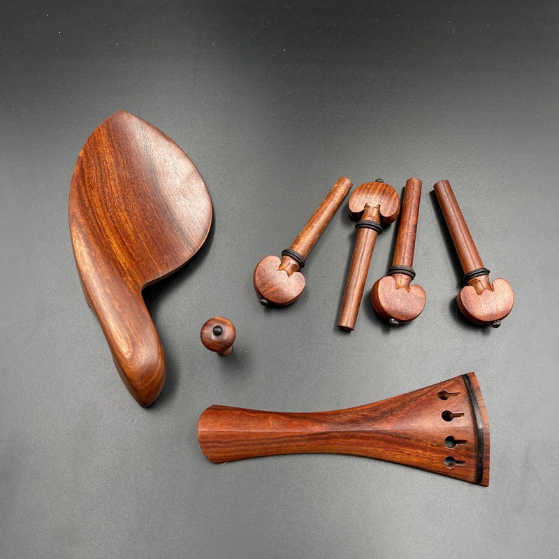 整-小提琴 红酸枝小提琴 腮托 琴轴 拉弦板 尾柱