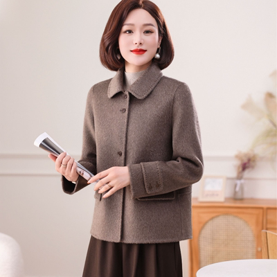 2025春季新款双面羊毛大衣短款