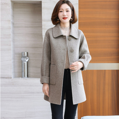 孜洋秋冬新款百分百双面绵羊毛大衣高端显瘦气质百搭2403