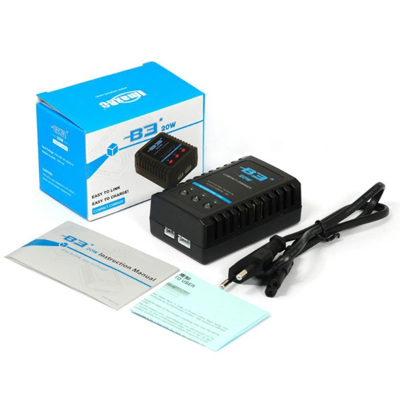 B3充电器 20W简易平衡充 2S/3S锂电池充 航模车模船模7.4V/11.1V