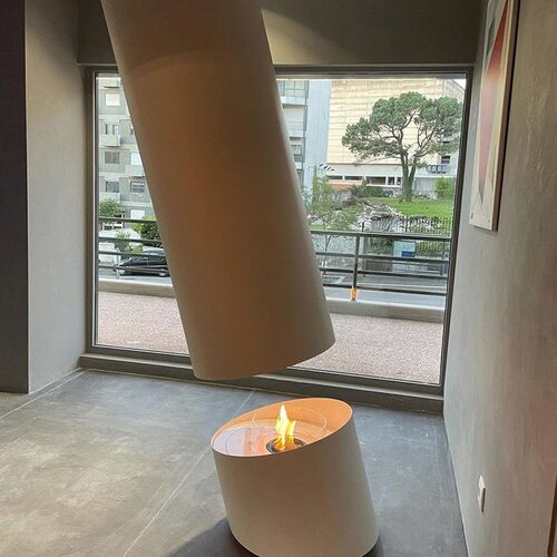 式壁炉别墅客厅装饰艺术圆柱壁挂炉酒精燃木柴取暖器