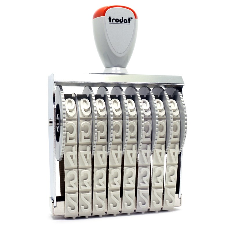 Trodat卓达转轮号码印15158大号数字印章15mm高8位0-9可调日期章