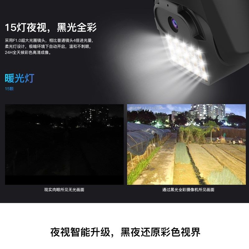 真黑光全彩监控摄像头万高摄像机连接有线机