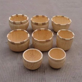 竹筐 纯手工柳条笆斗米斗芭斗民间工艺柳编家用枊筐枊匾栲栳X 竹