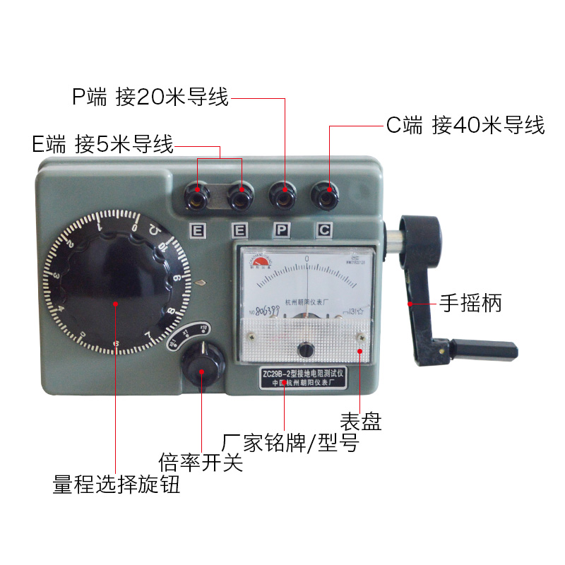 接地电阻测试仪ZC29B-1/ZC29B-2地阻表摇表0-100