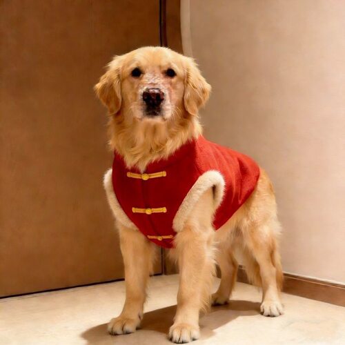 狗狗衣服大型犬中国风唐装衣服新年衣服拉布拉多金毛保暖加绒衣服