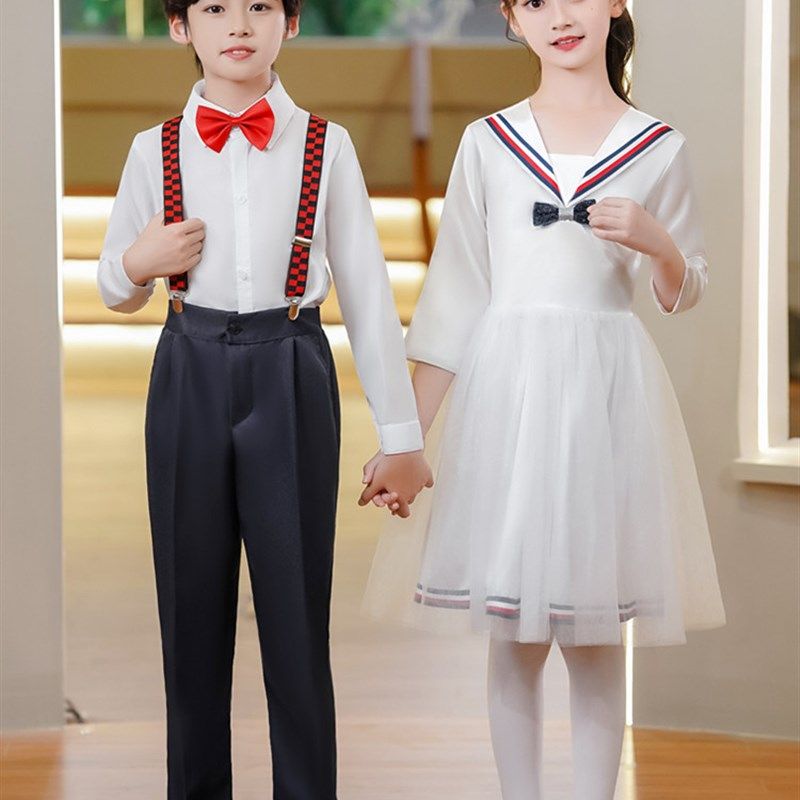 十一国庆节儿童演出服中国风小学生大合唱表演服幼儿朗诵服装长袖