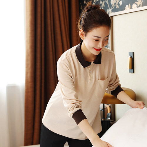 保洁工作服短袖T恤夏装女物业长袖清洁工阿姨客房小区保洁员套装