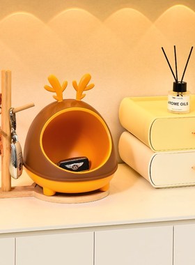 创意鹿角入户玄关放钥匙收纳摆件进门口客厅鞋柜家居装饰品收纳盒