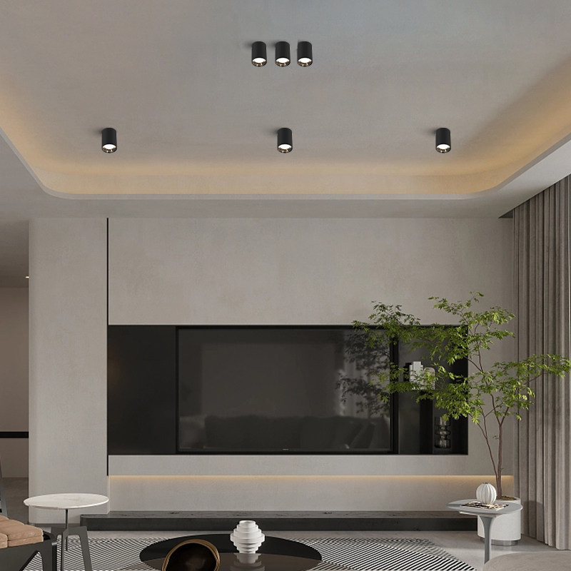 明装射灯圆形led筒灯无主灯客厅照明家用走廊过道灯卧室吸顶筒灯,家装灯饰光源,明装射灯,淘宝优惠券,粉丝福利购,淘宝优惠卷