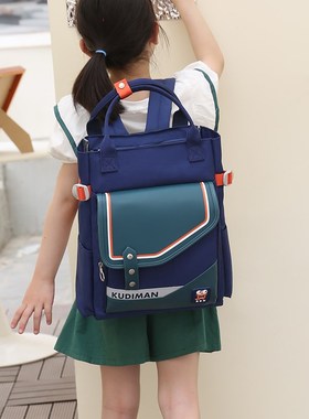学生补习袋手提袋便携补课包小书包英伦风邮绿色手提式书包收纳袋