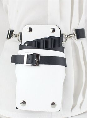 包邮优雅黑色美发工具包理发发型师剪子包腰包黑白搭配潮型黑加白