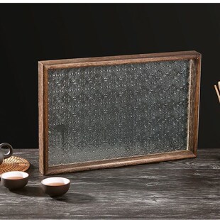 新款复古海棠花玻璃茶托盘高颜值点心托盘下午茶托盘品质生活选择