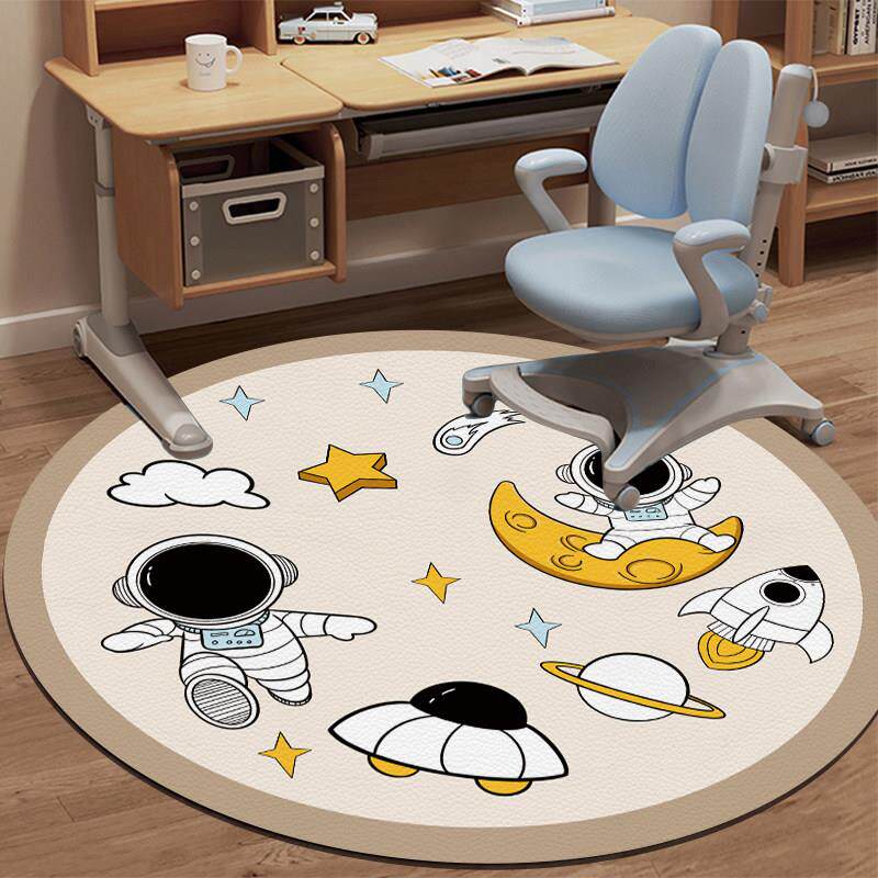 天津崔黄口圆形地毯客厅书房学习电脑转椅子可擦免洗儿童pvc地垫