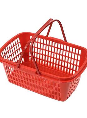 红色草莓水果篮杨梅樱桃桑葚塑料篮采摘篮方形水果展示篮厂家直销