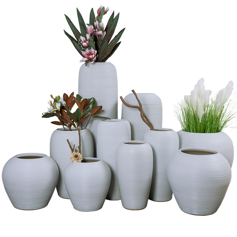 景德镇陶瓷手工落地花瓶禅意花艺陶罐餐厅酒店别墅景观陶瓷缸坛子,家居饰品,花瓶,淘宝优惠券,粉丝福利购,淘宝优惠卷