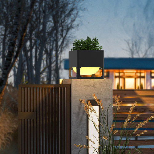 户外防水柱子灯庭院灯防水方形门柱灯创意花盆门垛灯别墅柱头灯
