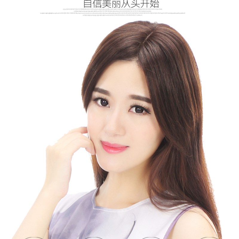 头顶补发片真发发顶隐形无痕补发块遮盖白发递针假发片短发假发女