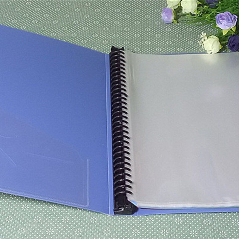 包邮A430孔活页资料册40页试卷收纳夹乐谱夹透明插页绿色文件夹