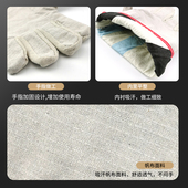 24道线帆布手套双层加厚耐磨劳保手套机械切割电焊手套10双装
