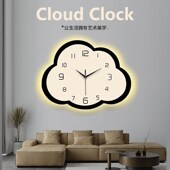 云朵客厅创意装 饰画家用简约电子时钟奶油风时钟 饰挂钟餐厅祥云装
