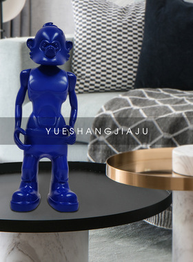 克莱因蓝装饰动物摆件客厅家居软装酒店大堂台吧玄关摆设轻奢艺术