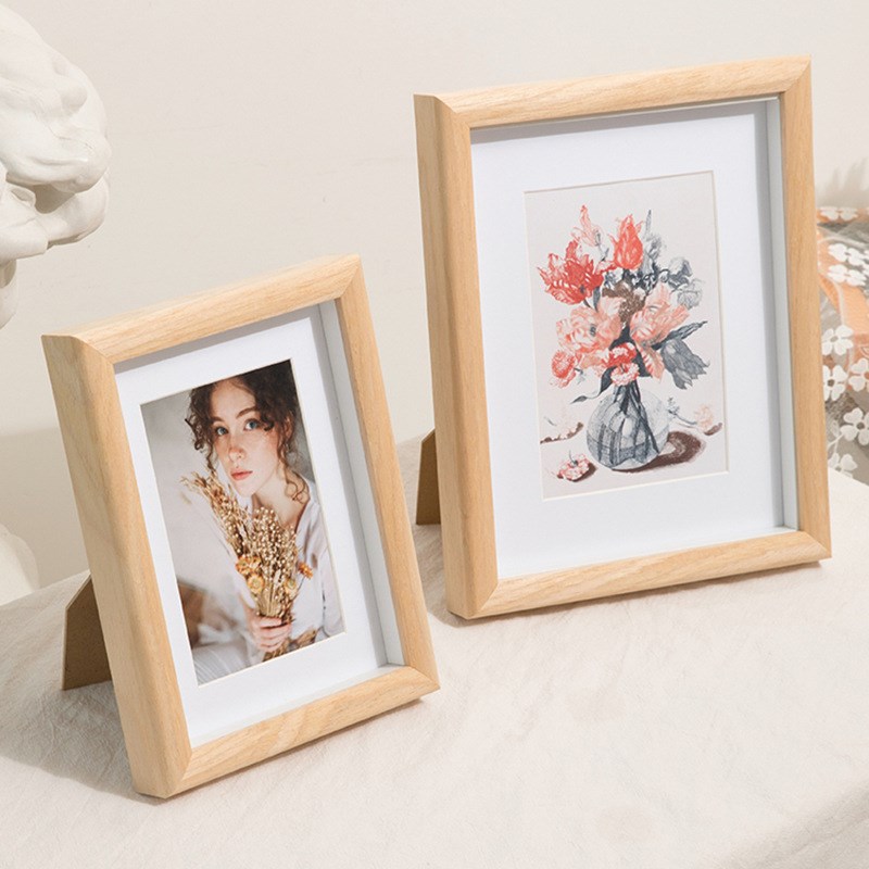 新款 实木相框照片加卡纸组合相片摆台6寸8寸多孔三连婚纱照相册