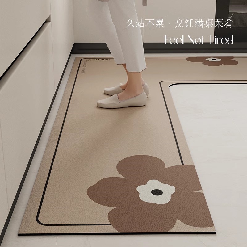 厨房地垫防滑防油可擦免洗专用防水吸水垫地毯家用耐脏脚垫子长条
