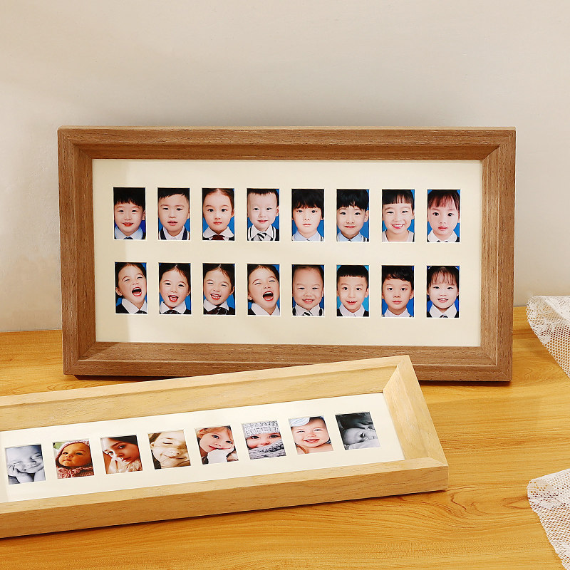 儿童证件照相框摆台宝宝一周岁成长校园年纪念框架挂墙洗二寸照片