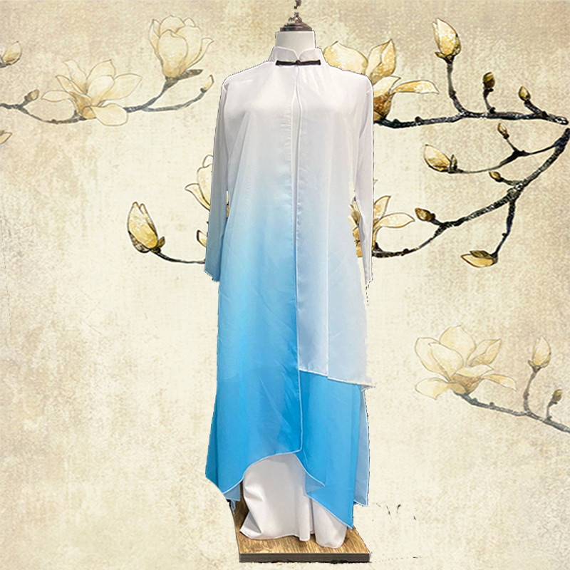 男童飘逸中国风女童水墨古典演出服舞剑太极舞蹈服少年强扇子舞服