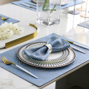 欧式口布餐厅酒店专用轻奢高级感西餐小餐巾圈环布扣折花方巾席巾