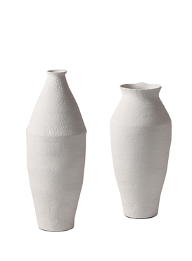 复古怀旧侘寂风手绘陶瓷几何大花瓶摆件样板间民宿客厅玄关装饰品