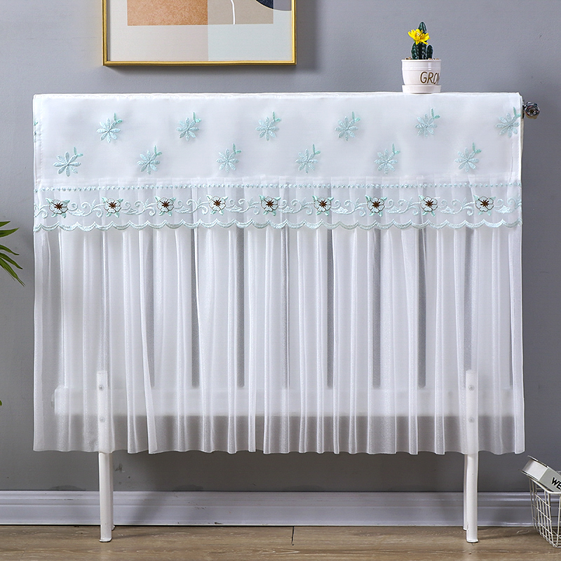 新款暖气片罩家用防熏墙暖气帘老式铸铁全包半包蕾丝暖气防尘罩套