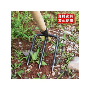 翻土钢耙子农用钉耙四齿钉耙松土耙两齿镐锰钢农用三四齿锄头抓钩
