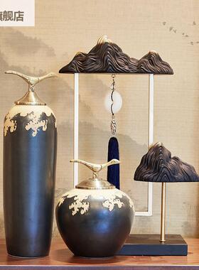 新中式陶瓷摆饰高端内客厅花瓶茶具桌面酒玄关禅意家居装柜饰室品