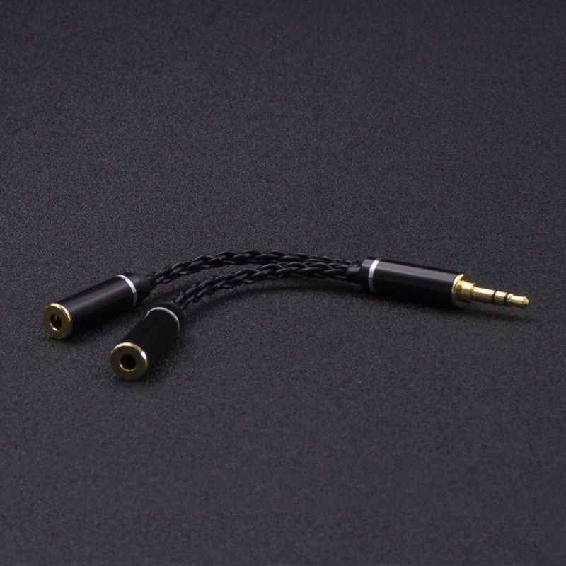 奥索亚3.5mm耳机一公二母2.5一进二出 4.4平衡一分二情侣音频线