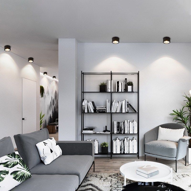 黑色超薄led明装筒灯5W7W10W15W过道客厅吸顶免开孔cob天花射灯,家装灯饰光源,明装筒灯,淘宝优惠券,粉丝福利购,淘宝优惠卷