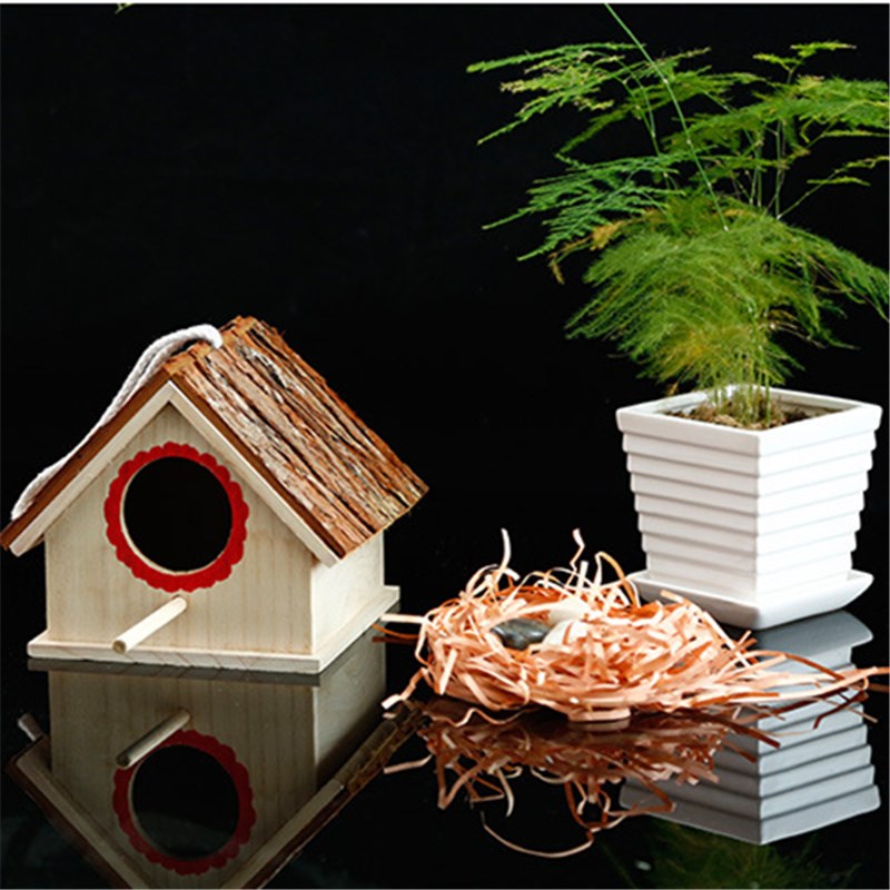 鸟窝鹦鹉窝实木保暖鸟巢繁殖箱鸟用品用具虎皮八哥珍珠户外装饰窝