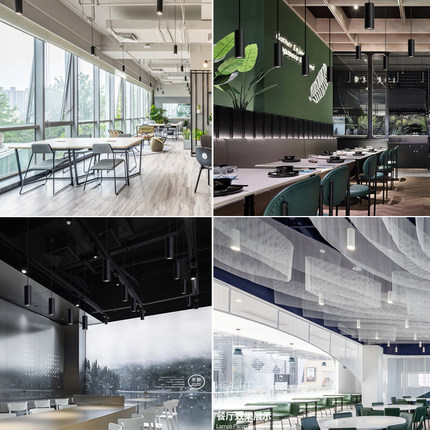 led明装吊线射灯cob圆柱形长筒灯免开孔商用餐厅吊灯商场吊装筒灯